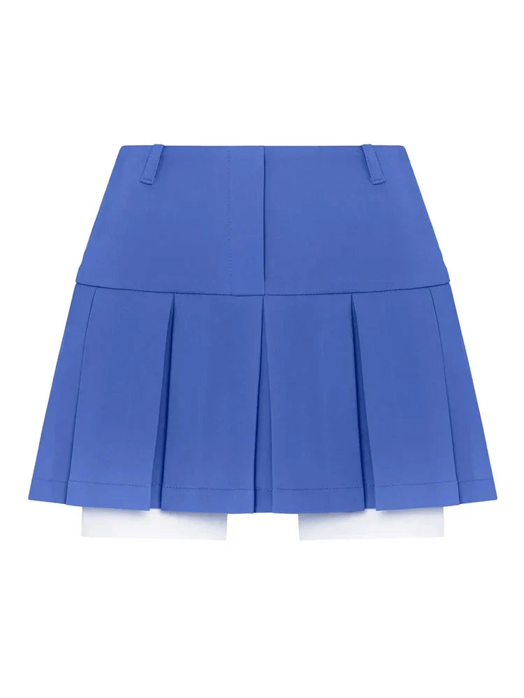 2022 Fall Women Blazer Suit Two Piece Sets Turn-down Collar Blazers Tops And Pleated Skirts Femme High Street Y2K Outfits