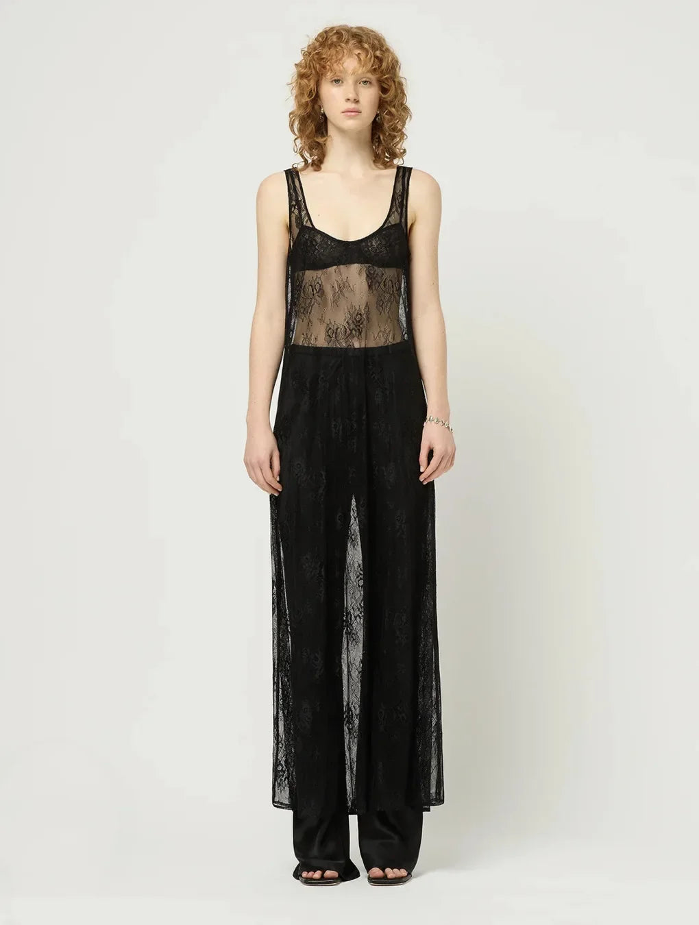 2025 Sring New Hollow Lace Cover Up Dress For Women Holiday Sexy See Through Beach Long Dress Fashion Loose Sleeveless