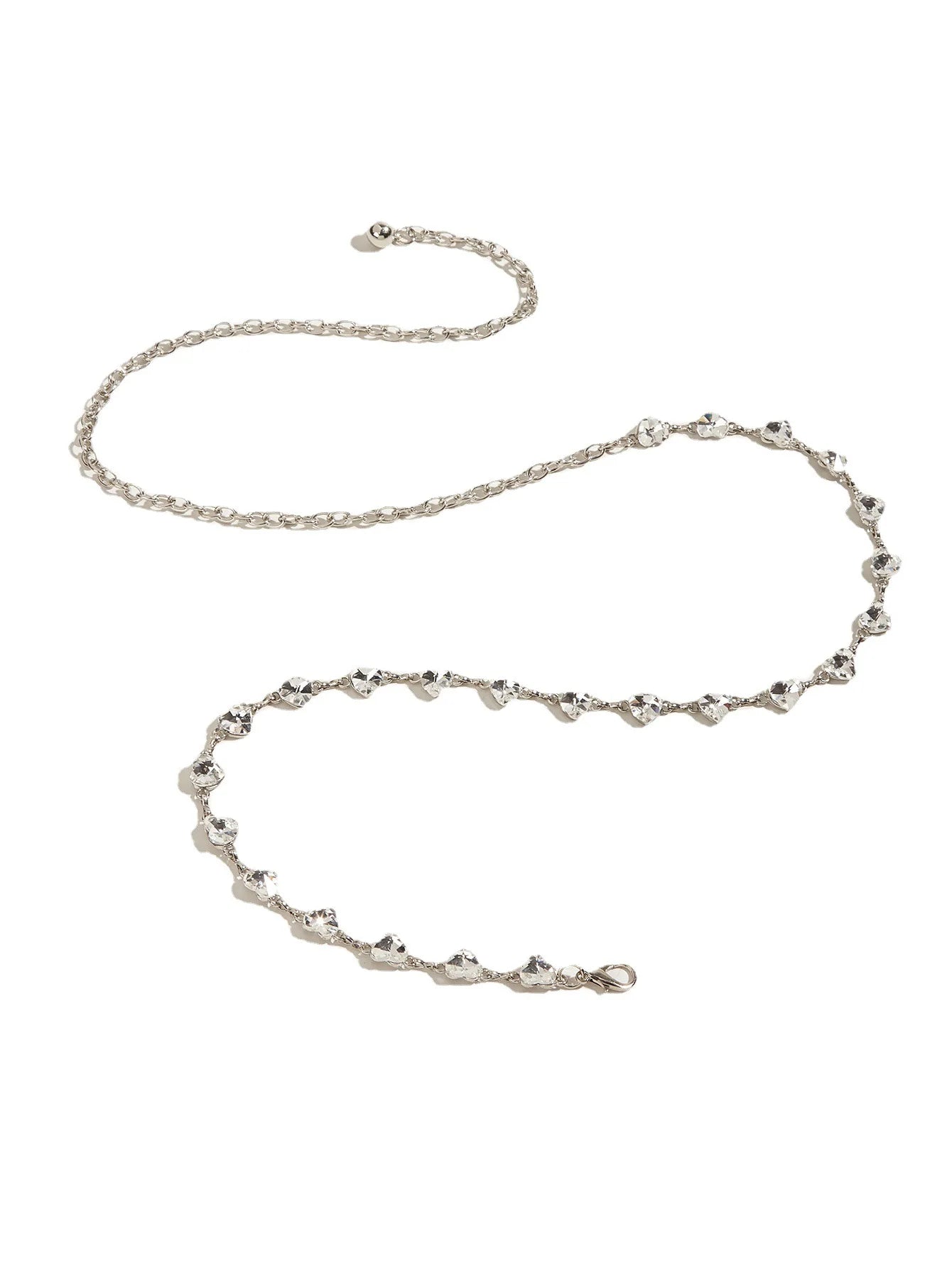 2025 Fashion Women Diamond Heart Chain Waist Belt Skirt Dress with Waistband Chain Decoration Thin Waistband Accessories