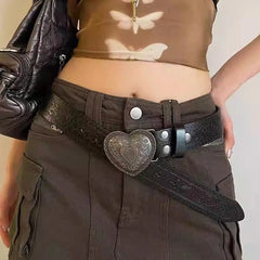 Luxus-Designer-Gothic-Mode Vintage Pfirsich-Herz-Kreuz-Gürtel für Frauen Y2k-Gürtel Diesel-Gürtel für Lady-Jeans-Kleid-Accessoires