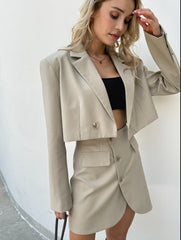 2023 Women Stylish Blazer Skirt Suit Casual Female clothing set