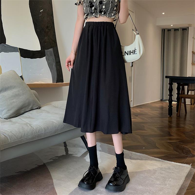 Zurück zum College Vintage Blumendruck A-Linie Plissee Lange Röcke Sommer Damen 2024 Koreanischer Rock Streetwear Kordelzug Elastische Taille Midirock 