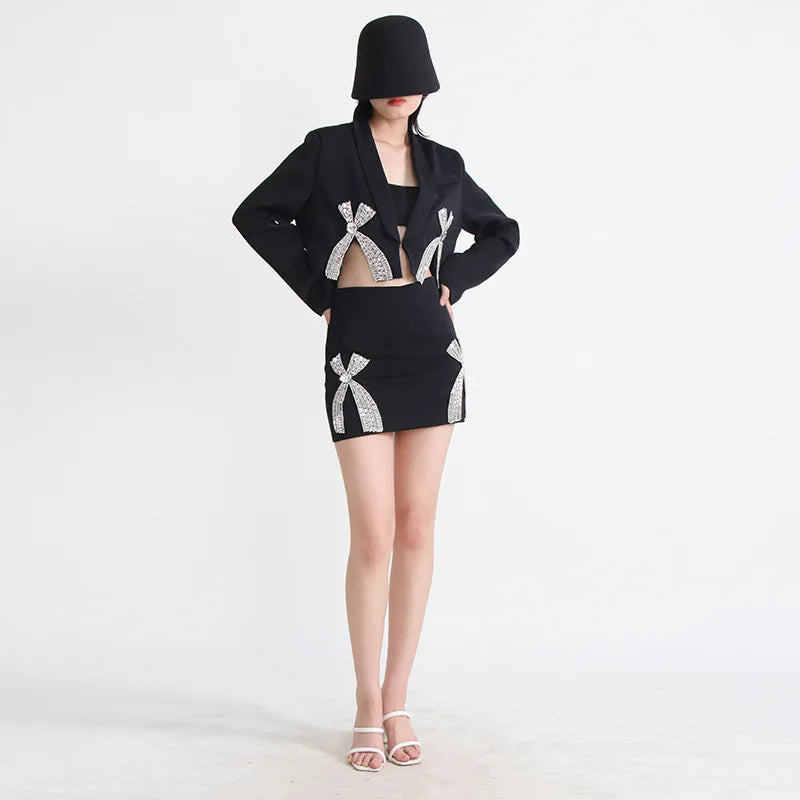 Mode Kreuz Strass Patchwork Rock frauen Einfarbig Hohe Taille Wrap Hüfte Röcke Weibliche 2024 Sommer Neue Top Marke