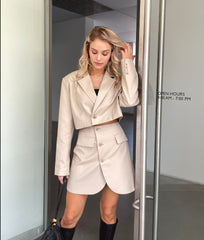2023 Women Stylish Blazer Skirt Suit Casual Female clothing set