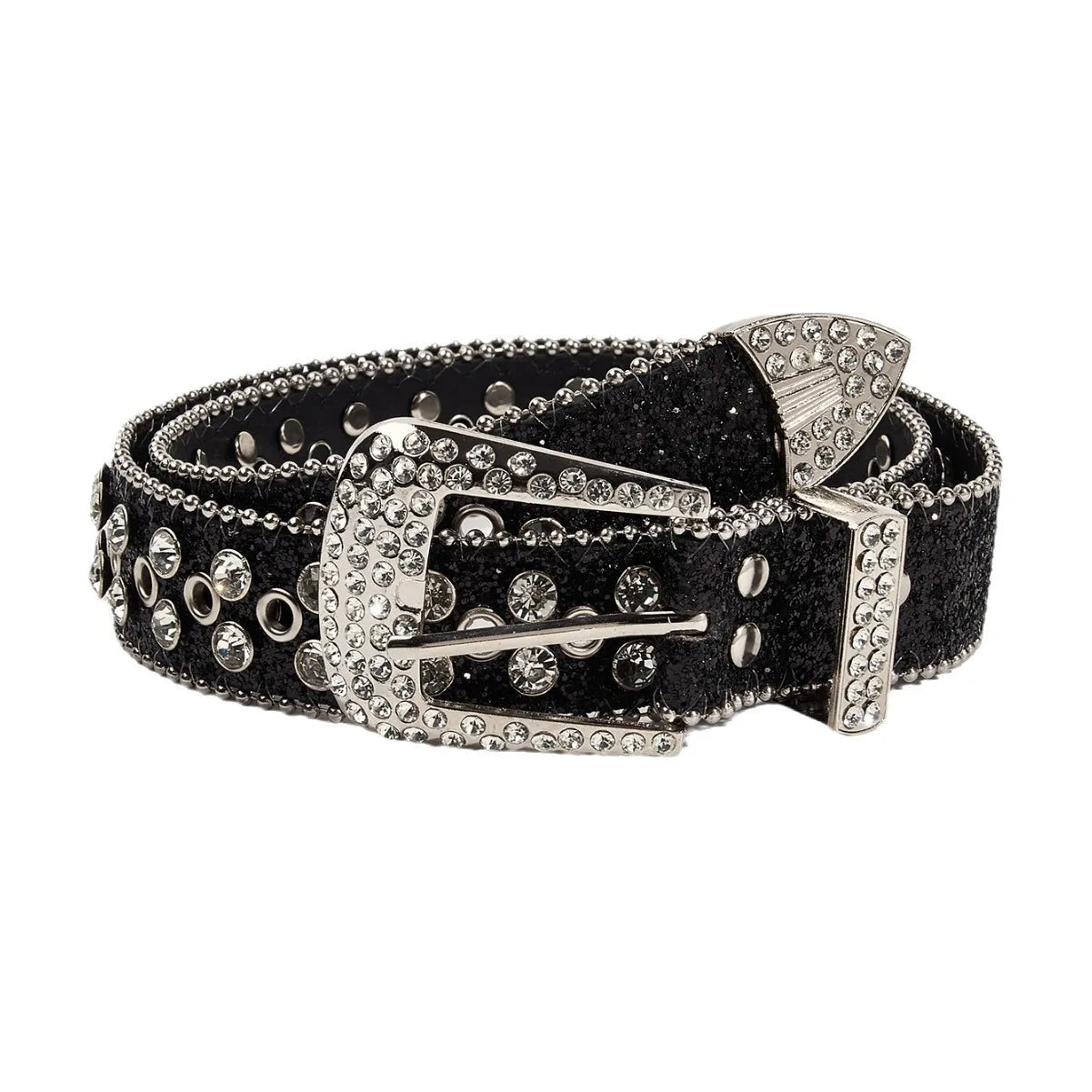 Punk Belts Women Luxury Designer Brand Wide Waist Belts Korean Fashion Diamond Rock Bling Strap Belt Y2K Women Belts for Dress