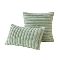 Throw Pillow Covers Soft Cozy Pillowcase Faux Rabbit Fur Cushion Cover for Couch Sofa Bed Chair Home Decor Saga Green
