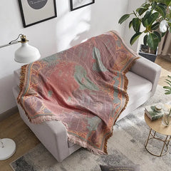 World map Cotton Bohemian Plaids Home Blanket Knitted Dustproof Sofa Cover Blanket Anti-Slip Decorative Blankets For Tea Table
