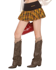 Aesthetic Plaid Balloon Mini Skirt