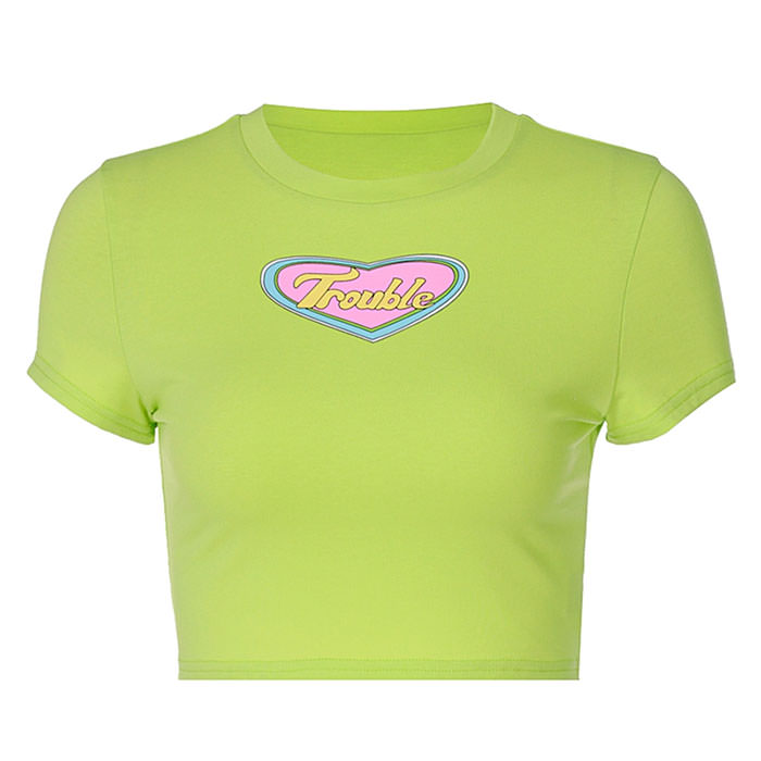Trouble Crop Top in Green