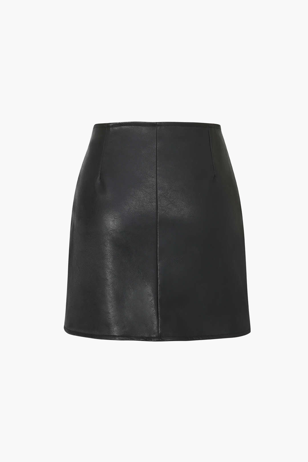 Faux Leather Cropped Blazer And Wrap Skirt Set