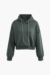 Einfarbiges Set mit Kapuzenpullover und Jogginghose 