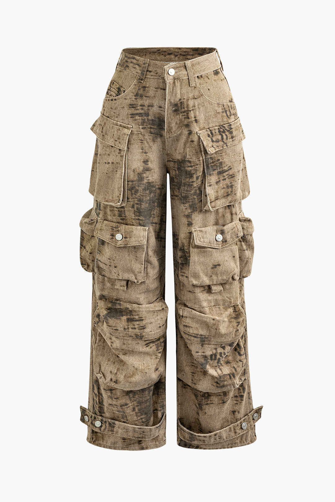 Tie Dye Multi-Pocket Wide Leg Cargo Pants