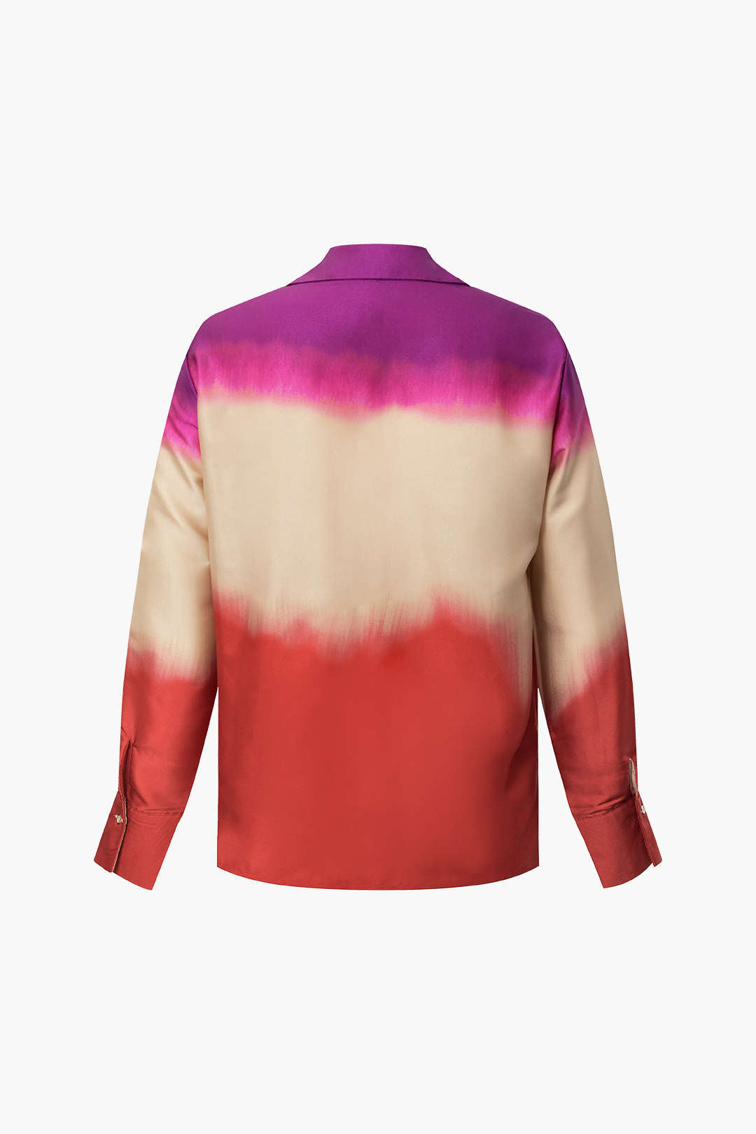 Ombre Satin Long Sleeve Shirt