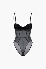 Transparenter Bustier-Korsett-Body 
