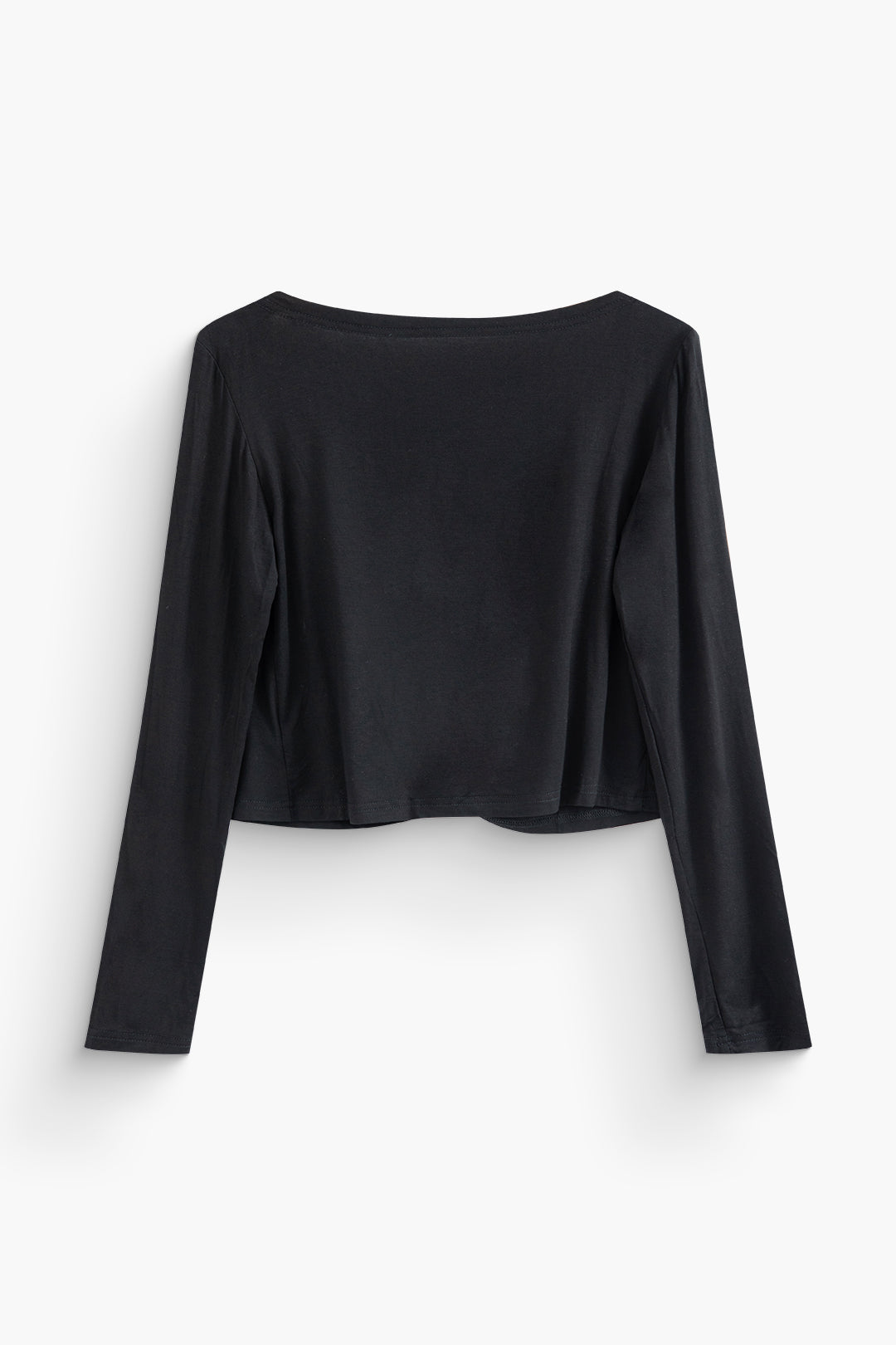 Deep-V Cowl Neck Long Sleeve Crop Top