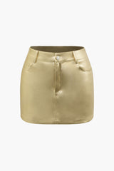 Metallic Faux Leather Shorts