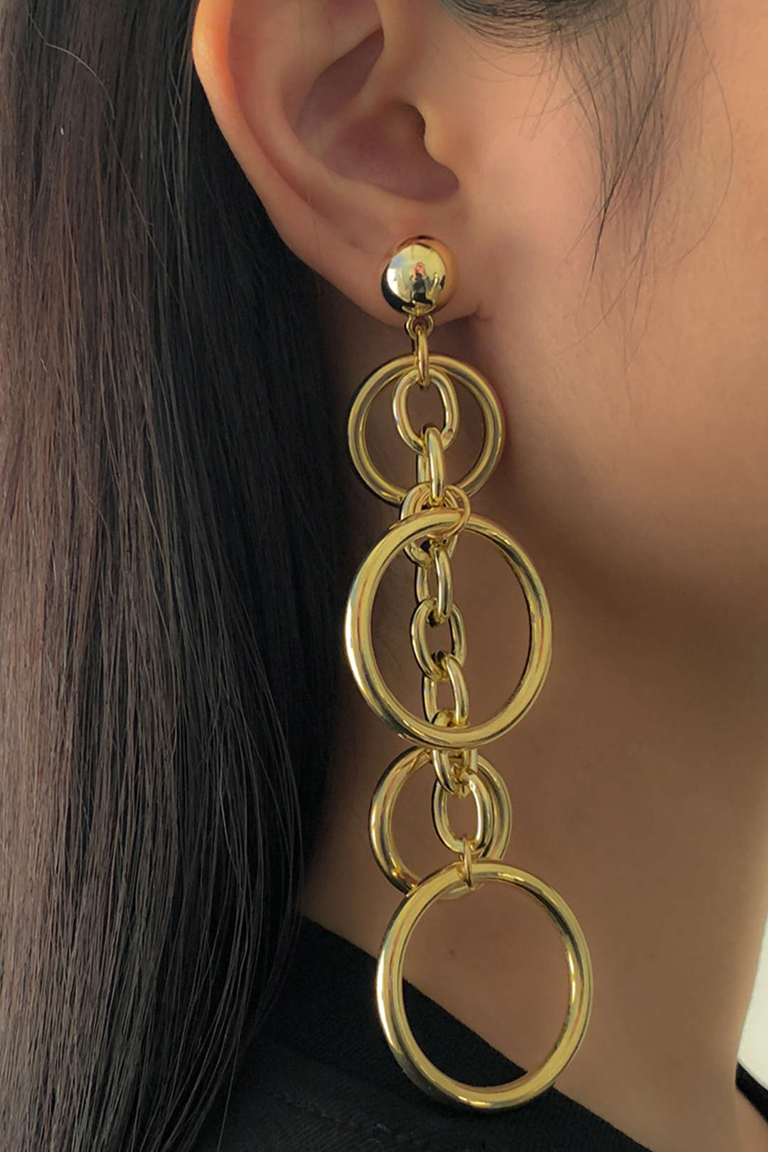 Circle & Chain Drop Earrings