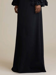 Hollow Solid Color Split-Joint Long Sleeves Loose Round-Neck Maxi Dresses Evening Dresses