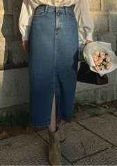 Marianne Denim Slit Long Skirt