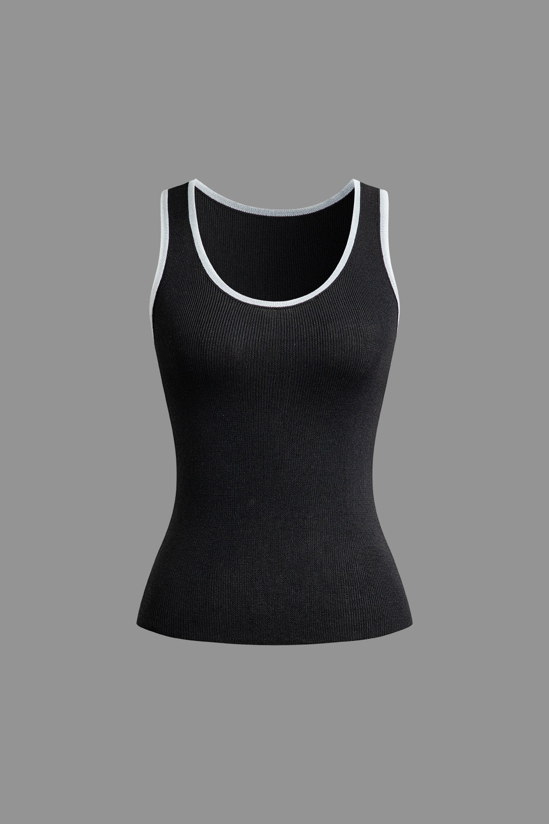 Contrast Binding Round Neck Tank Top