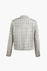 Tweed Button Up Flap Pocket Jacket