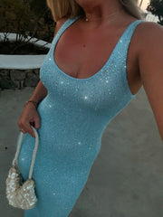 Sequin Slim Maxi Dress Female Backless Glitter See-Through Sexy Patchwork Autumn Women's Long Club Party Dresses VestidoChristmas Gifts