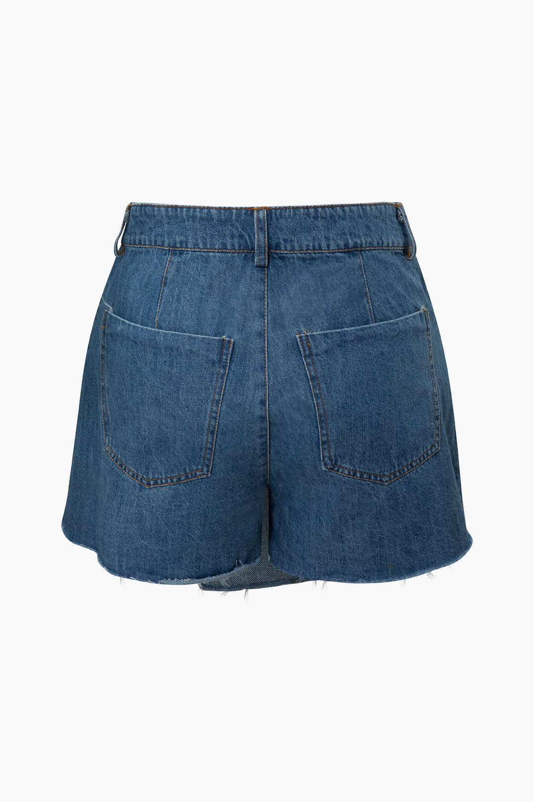 Frayed Hem Button Denim Mini Skirt