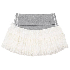 Blokette Ruffle Lace Mini Skirt