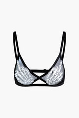 BH-Top aus Netzstoff mit Skelett-Print 
