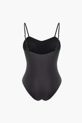 Slip Ruched Tie Swimsuit