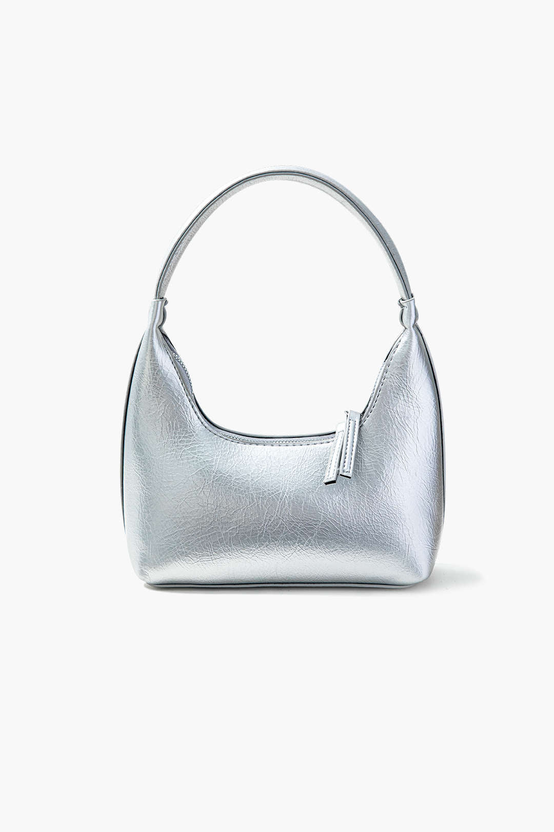 Textured Metallic Faux Leather Tote Bag