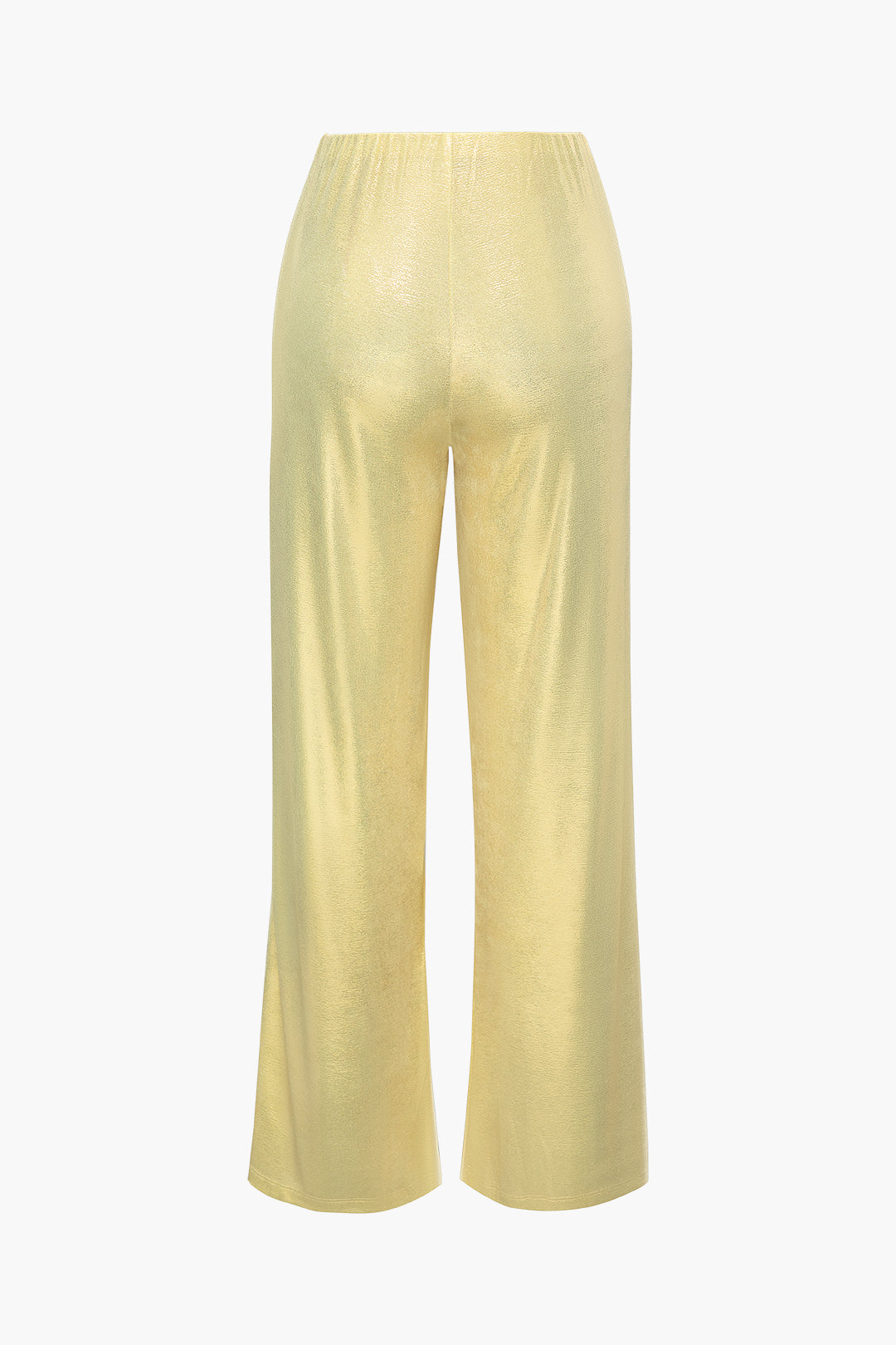 Metallic High Waist Straight Leg Pants