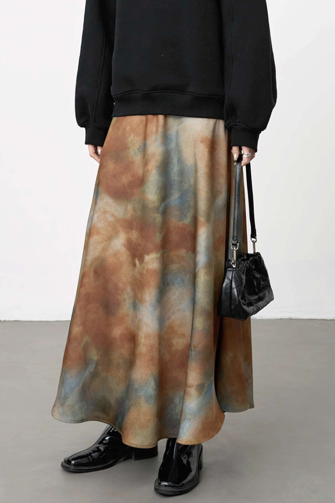 Tie Dye Pleated Midi Skirt