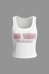 Las Vegas Rhinestone Embellished Tank Top