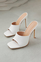 Square Open-toe Ankle-strapless High Heeled Sandals