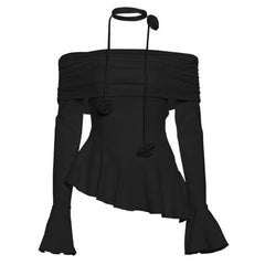 Coquette Bardot Top with Rose Choker