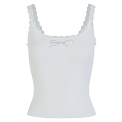 Coquette Rhinestone Bow Tank Top