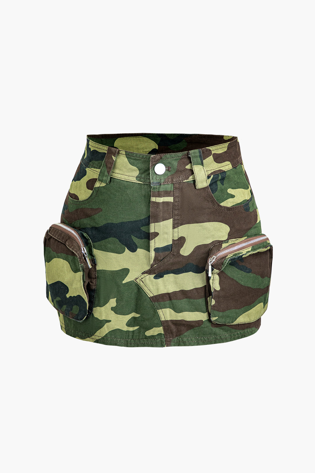 Camo Print Cargo Pocket Mini Skirt