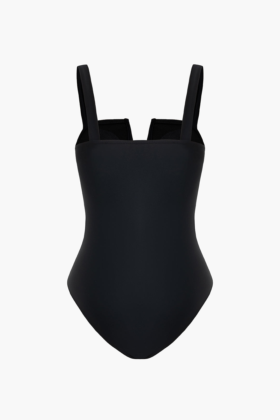 Contrast Trim Cut Out Notched Neck One-Piece Swimsuit