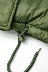 Solid Stand Collar Drawstring Puffer Coat