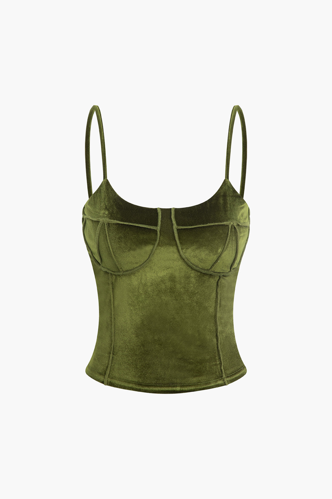 Velvet Seam Detail Bustier Cami Top