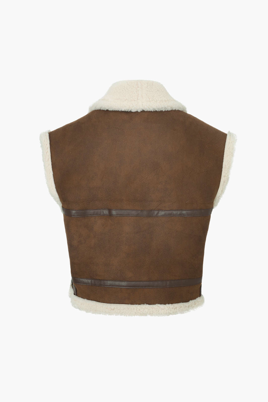 Faux Fur Trim Suede Vest