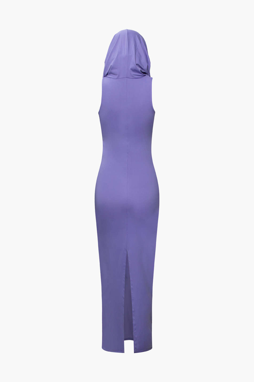 Ärmelloses Maxikleid mit Kapuze und Schlitz auf der Rückseite 
