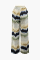 Tie Dye Drawstring Waist Straight Leg Pants