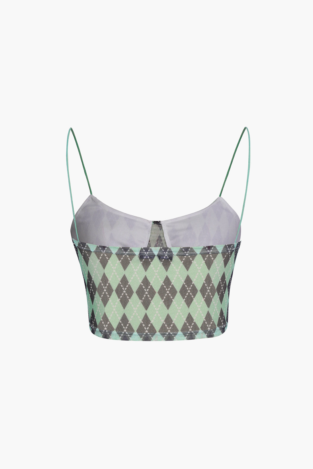 Argyle Print Mesh Cami Top