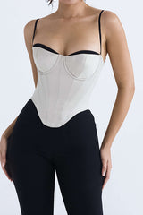 Lace Trim V-neck Corset Top