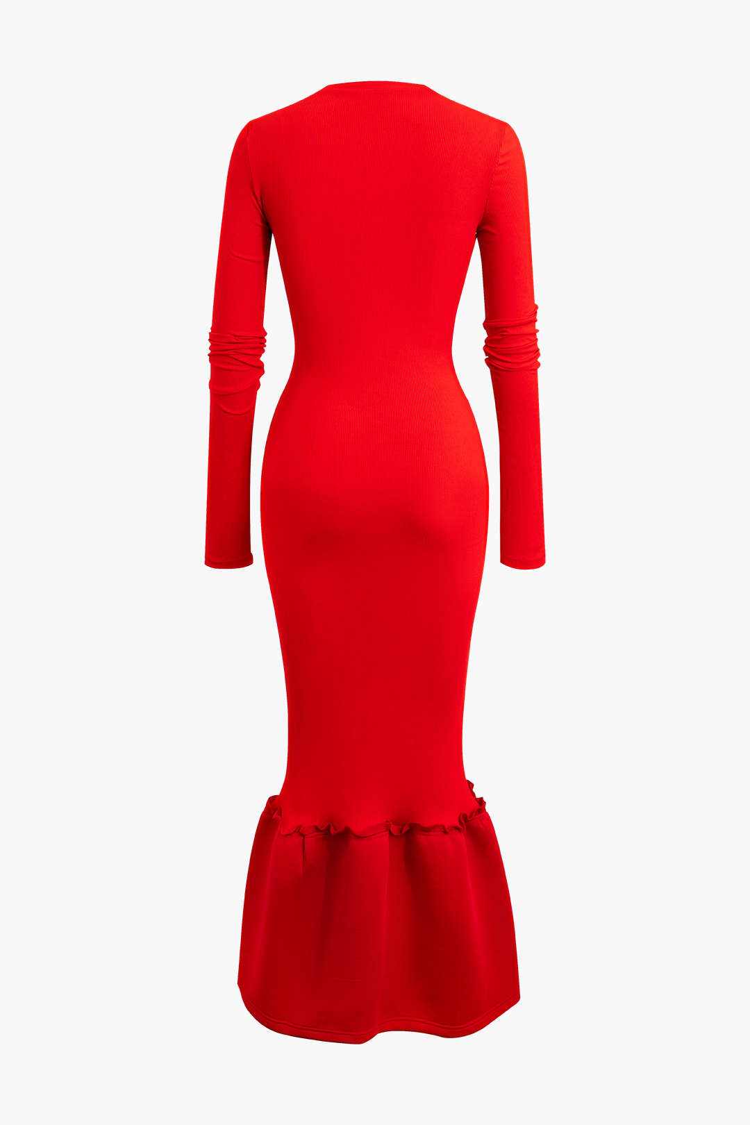 Langärmliges Maxikleid mit Meerjungfrauensaum 