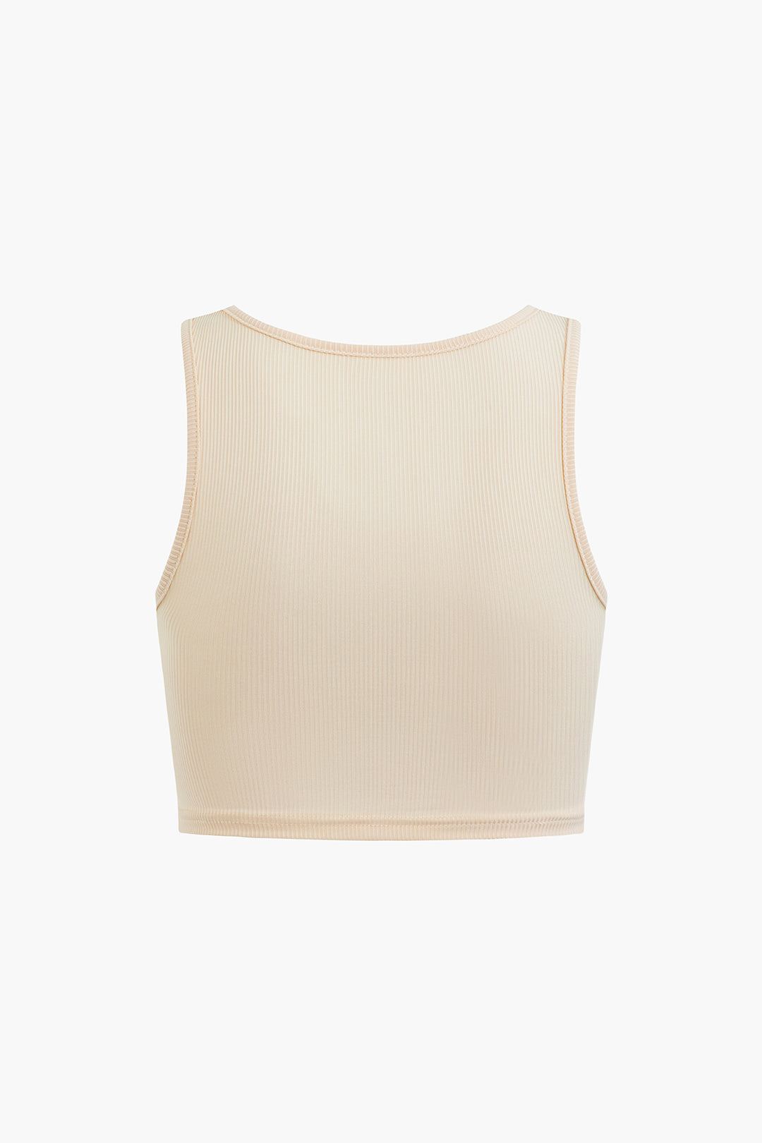 Solid Ribbed V-neck Crop Tank Top