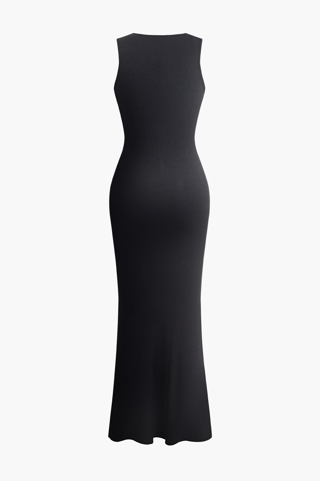 Solid Round Neck Sleeveless Maxi Dress