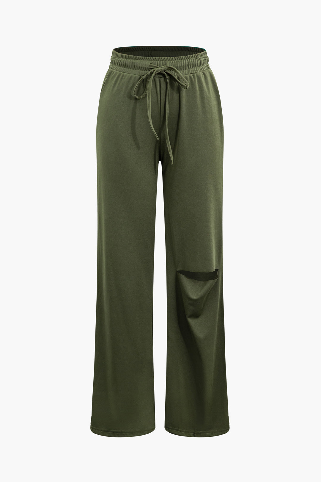 Set aus ärmellosem Body mit Rundhalsausschnitt und zerrissener Hose mit Kordelzug und geradem Bein 